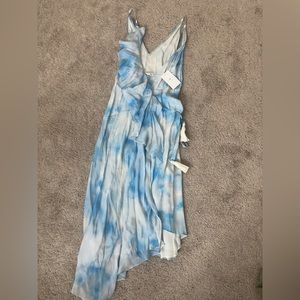 Blue & white wrap dress